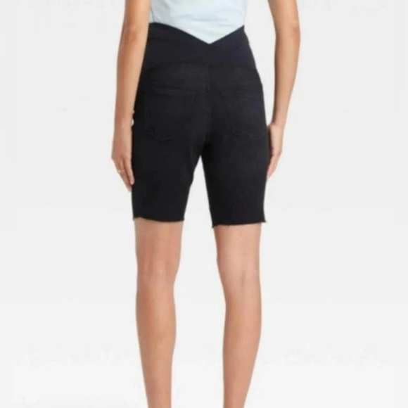 Isabel Maternity by Ingrid/Isabel Over Belly Bermuda Maternity Jean Shorts - Picture 1 of 5